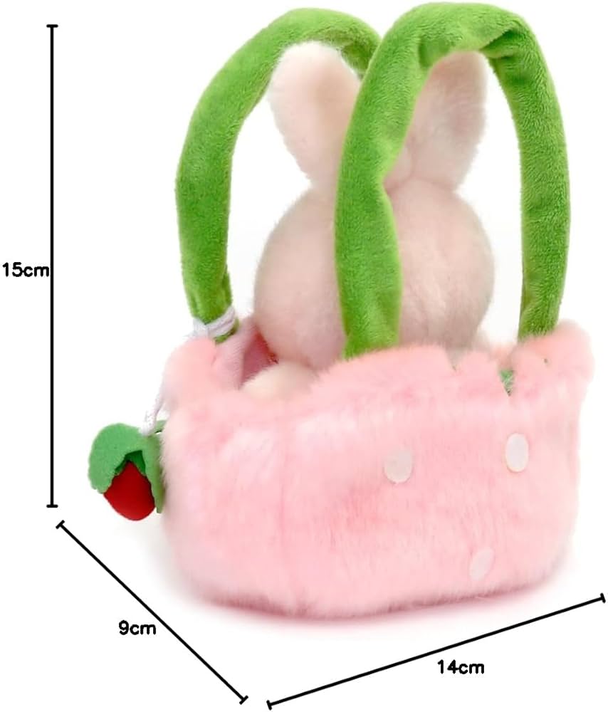 ぬいぐるみ キーホルダー　POKKE うさぎ　ピンク　イチゴ ぬいぐるみ キーホルダー POKKE うさぎ ピンク イチゴ ぬいぐるみ